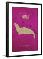 HI State Minimalist Posters-Red Atlas Designs-Framed Giclee Print