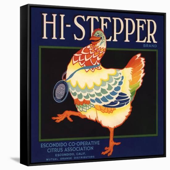 Hi Stepper Brand - Escondido, California - Citrus Crate Label-Lantern Press-Framed Stretched Canvas