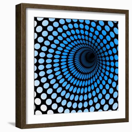 Hi Tech Blue Tunnel, Digital Dynamic Wallpaper, Technology, Science Background. See Others in My Po-artcalin-Framed Art Print