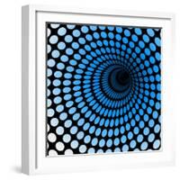 Hi Tech Blue Tunnel, Digital Dynamic Wallpaper, Technology, Science Background. See Others in My Po-artcalin-Framed Art Print