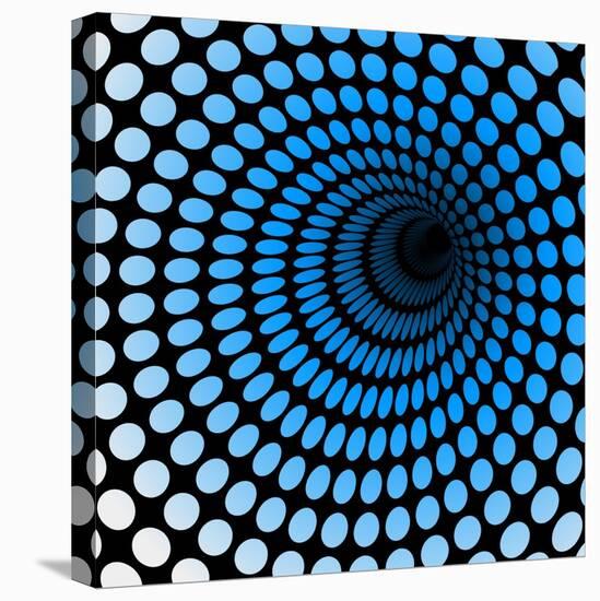 Hi Tech Blue Tunnel, Digital Dynamic Wallpaper, Technology, Science Background. See Others in My Po-artcalin-Stretched Canvas