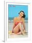 Hi There, Girl on Beach, Retro-null-Framed Art Print