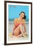 Hi There, Girl on Beach, Retro-null-Framed Art Print