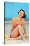 Hi There, Girl on Beach, Retro-null-Stretched Canvas