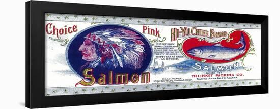 Hi-Yu Chief Salmon Can Label - Santa Anna Inlet, AK-Lantern Press-Framed Art Print