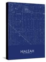 Hialeah, United States of America Blue Map-null-Stretched Canvas