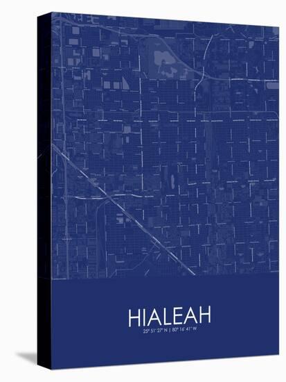 Hialeah, United States of America Blue Map-null-Stretched Canvas