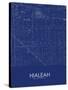 Hialeah, United States of America Blue Map-null-Stretched Canvas