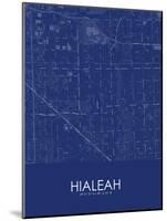 Hialeah, United States of America Blue Map-null-Mounted Poster