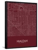 Hialeah, United States of America Red Map-null-Framed Poster