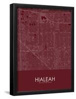 Hialeah, United States of America Red Map-null-Framed Poster