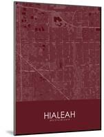 Hialeah, United States of America Red Map-null-Mounted Poster