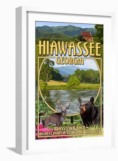 Hiawassee, Georgia - Montage Scenes-Lantern Press-Framed Art Print
