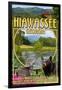 Hiawassee, Georgia - Montage Scenes-Lantern Press-Framed Art Print