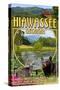 Hiawassee, Georgia - Montage Scenes-Lantern Press-Stretched Canvas
