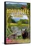 Hiawassee, Georgia - Montage Scenes-Lantern Press-Framed Stretched Canvas