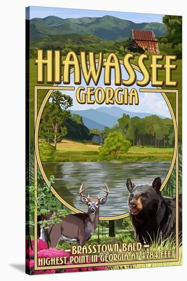 Hiawassee, Georgia - Montage Scenes-Lantern Press-Stretched Canvas