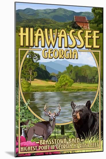 Hiawassee, Georgia - Montage Scenes-Lantern Press-Mounted Art Print