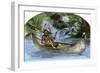 Hiawatha Fishing from a Canoe-null-Framed Giclee Print