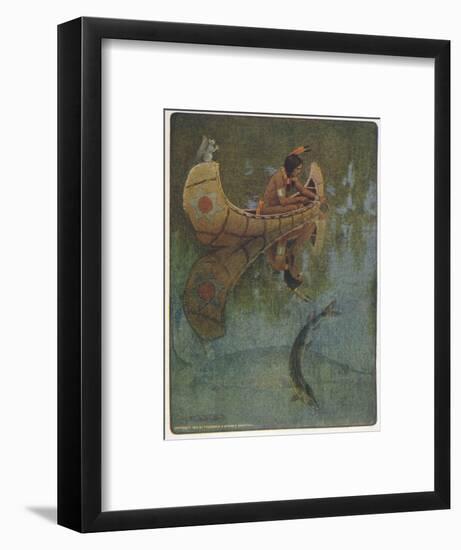 Hiawatha Goes Fishing in His Canoe; "'take My Bait, O King of Fishes!'"-null-Framed Photographic Print