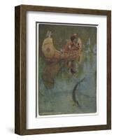 Hiawatha Goes Fishing in His Canoe; "'take My Bait, O King of Fishes!'"-null-Framed Photographic Print