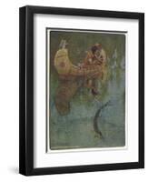 Hiawatha Goes Fishing in His Canoe; "'take My Bait, O King of Fishes!'"-null-Framed Photographic Print