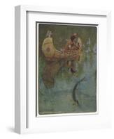 Hiawatha Goes Fishing in His Canoe; "'take My Bait, O King of Fishes!'"-null-Framed Photographic Print