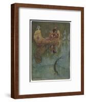 Hiawatha Goes Fishing in His Canoe; "'take My Bait, O King of Fishes!'"-null-Framed Photographic Print