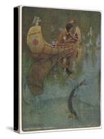 Hiawatha Goes Fishing in His Canoe; "'take My Bait, O King of Fishes!'"-null-Stretched Canvas