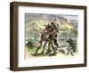 Hiawatha Locked in Combat with Another Native American Warrior-null-Framed Giclee Print