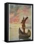 Hiawatha's Departure: Hiawatha Sails Westward into the Sunset-M. L. Kirk-Framed Stretched Canvas