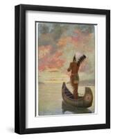 Hiawatha's Departure: Hiawatha Sails Westward into the Sunset-M. L. Kirk-Framed Photographic Print