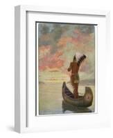 Hiawatha's Departure: Hiawatha Sails Westward into the Sunset-M. L. Kirk-Framed Photographic Print