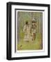Hiawatha with His Bride Minnehaha Walking Hand in Hand-M. L. Kirk-Framed Art Print