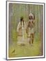 Hiawatha with His Bride Minnehaha Walking Hand in Hand-M. L. Kirk-Mounted Art Print