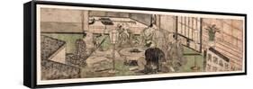 Hibachi O Kakomu Gonin No Otoko-Katsukawa Shunsho-Framed Stretched Canvas