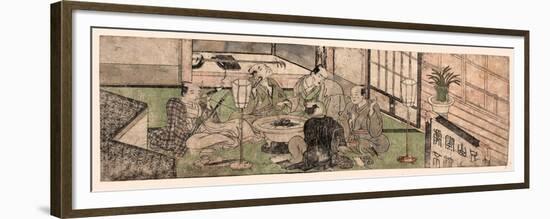 Hibachi O Kakomu Gonin No Otoko-Katsukawa Shunsho-Framed Premium Giclee Print