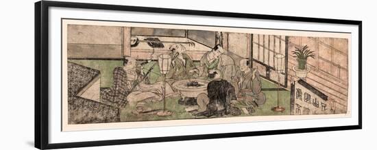 Hibachi O Kakomu Gonin No Otoko-Katsukawa Shunsho-Framed Premium Giclee Print