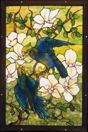 Designed by Louis C. Tiffany, Magnolias and Irises, American