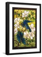 Hibiscus and Parrots, C.1910-20 (Leaded Fravile Glass)-Louis Comfort Tiffany-Framed Giclee Print