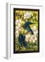 Hibiscus and Parrots, C.1910-20 (Leaded Fravile Glass)-Louis Comfort Tiffany-Framed Giclee Print