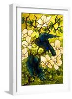 Hibiscus and Parrots-William Comfort Tiffany-Framed Art Print