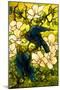 Hibiscus and Parrots-William Comfort Tiffany-Mounted Art Print