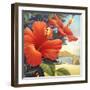 Hibiscus Beach Day-Kerne Erickson-Framed Art Print