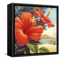 Hibiscus Beach Day-Kerne Erickson-Framed Stretched Canvas