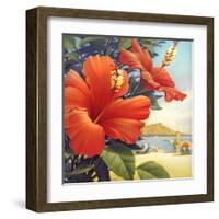 Hibiscus Beach Day-Kerne Erickson-Framed Art Print