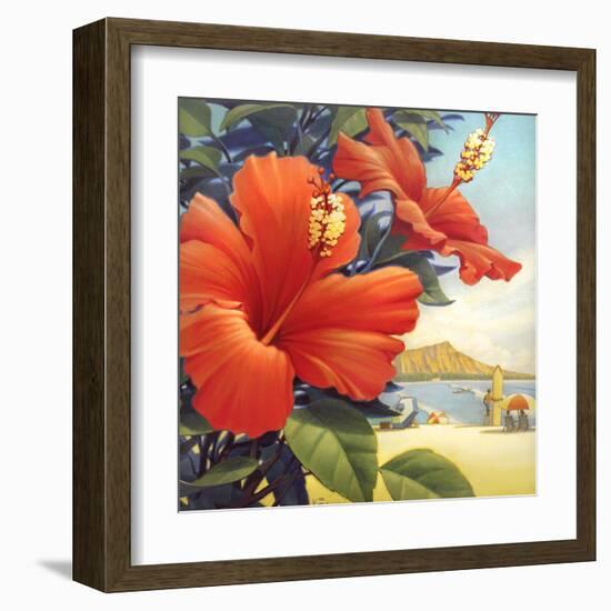 Hibiscus Beach Day-Kerne Erickson-Framed Art Print