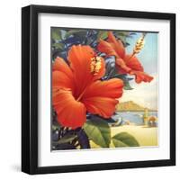 Hibiscus Beach Day-Kerne Erickson-Framed Art Print