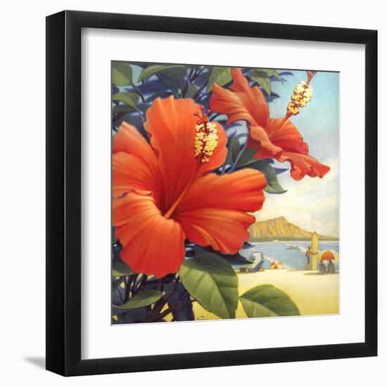 Hibiscus Beach Day-Kerne Erickson-Framed Art Print