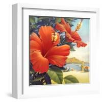 Hibiscus Beach Day-Kerne Erickson-Framed Art Print